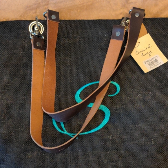 Black jute monogrammed tote - Picture 2 of 8